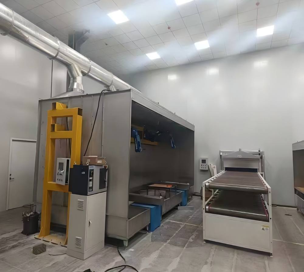 皮革包覆线机器人自动喷胶房-Robot Spraying Booth for Leather-Covered Wire